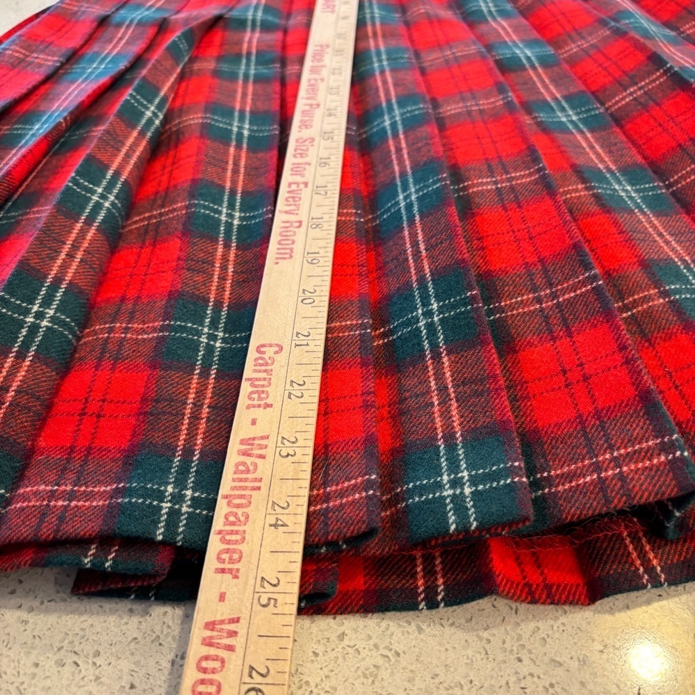 VTG Pendleton Tartan Plaid Skirt Pure Wool Pleated Long Made in USA 10 Petite - Picture 9 of 16